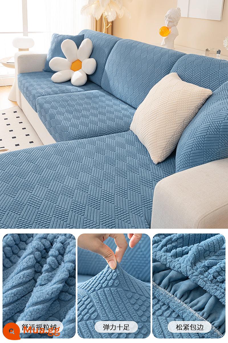 2022 mùa đông mới thời trang đơn giản chống trơn trượt ghế sofa bao gồm tất cả bốn mùa đa năng đệm đàn hồi bọc ghế sofa - Miaoge-xanh