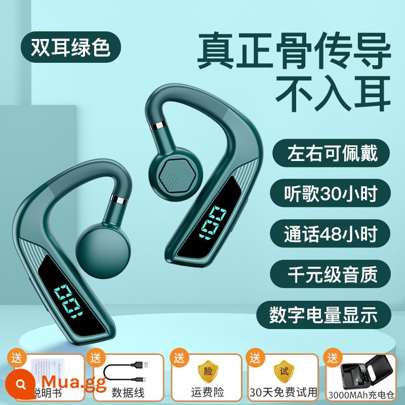 Thật Không Dây Dẫn Truyền Qua Xương Tai Nghe Bluetooth 2022 Mới Cảm Biến Xương Móc Tai Thể Thao Thích Hợp Cho Huawei Apple - [Mint Green] Phiên bản hàng đầu ◆ Dẫn truyền xương thật ◆ Hiển thị pin ◆ 480 giờ đàm thoại ◆ 300 giờ nghe nhạc