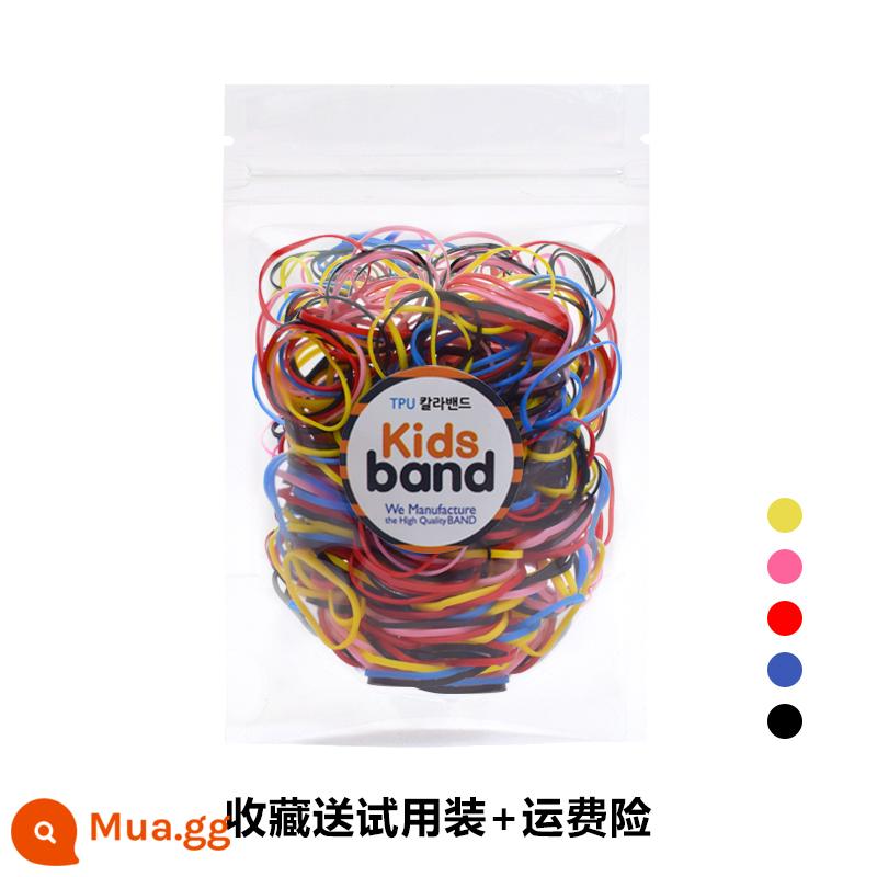 Hàn Quốc KidsBand vòng cao su màu cho bé dùng một lần dây cao su không làm tổn thương tóc nhỏ màu kẹo - 16# màu đen cỡ vừa (thông thường) (1,5 tuổi đến 3 tuổi)