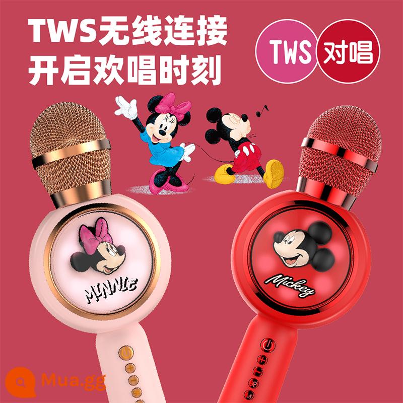 Disney Trẻ Em Micro Loa Micro Tích Hợp Karaoke Bluetooth Không Dây Máy Hát Đồ Chơi Chủ Nhà Năm Mới - Mickey đỏ + Minnie hồng