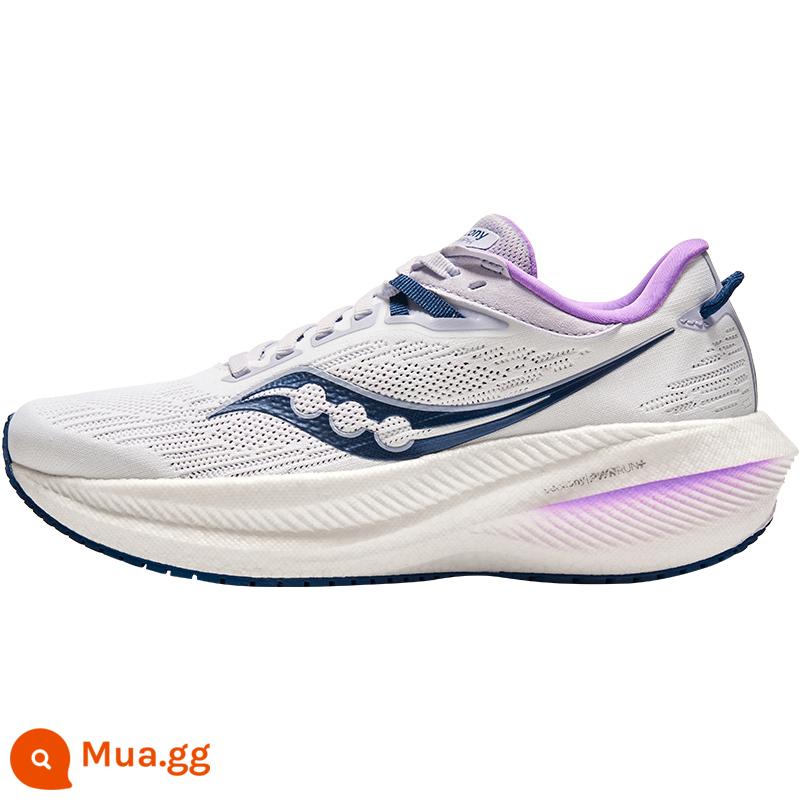 Giày chạy bộ Saucony TRIUMPH Victory 21 giày thể thao nhẹ chống sốc tập luyện giày chạy bộ nam nữ - Trắng và Tím [Phong cách nữ] Nên tăng một cỡ