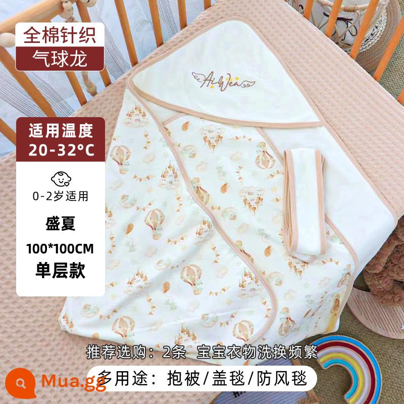 Sơ Sinh Mùa Xuân Và Mùa Thu Cho Bé Nguyên Chất Cotton Chăn Mỏng Sơ Sinh Chống Sốc Phòng Sinh Đầm Cho Tất Cả Các Mùa - Balo dệt kim 1 lớp Dragon Dragon (dành cho giữa hè)