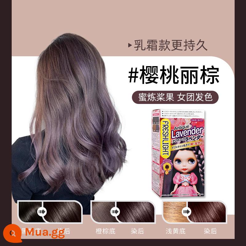 Thuốc nhuộm tóc bong bóng Schwarzkopf màu nâu xám sáng tại nhà thuốc nhuộm tóc dạng bọt thực vật trà đen kem cà phê nhạt - [Nâu Cherry] Trái cây cô đặc mật ong <kiểu kem>