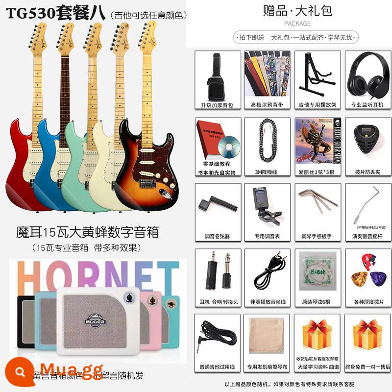 Tagima Tajima TG510 530 T635 Novice Người mới bắt đầu DW Bộ guitar điện chuyên nghiệp dành cho người lớn - 530 gói tám [màu tin nhắn]