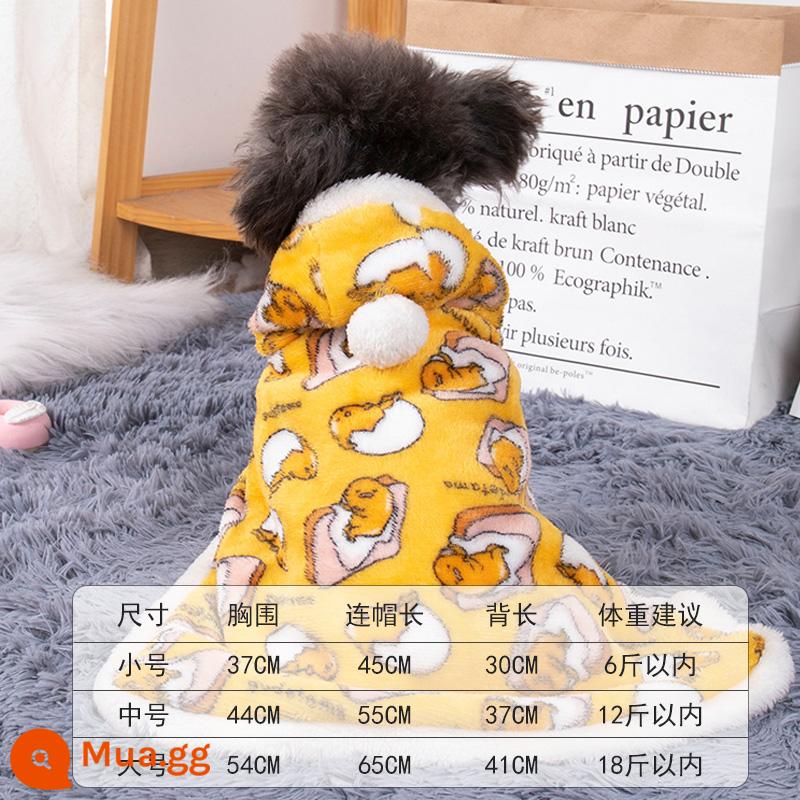 Pet Pet Bargabe Bumei chó nhỏ Puppy Teddy Dog Quần áo mùa thu và mùa đông mặc quần áo đồ pyjama quần áo nhỏ chăn bông nhỏ - áo choàng màu vàng