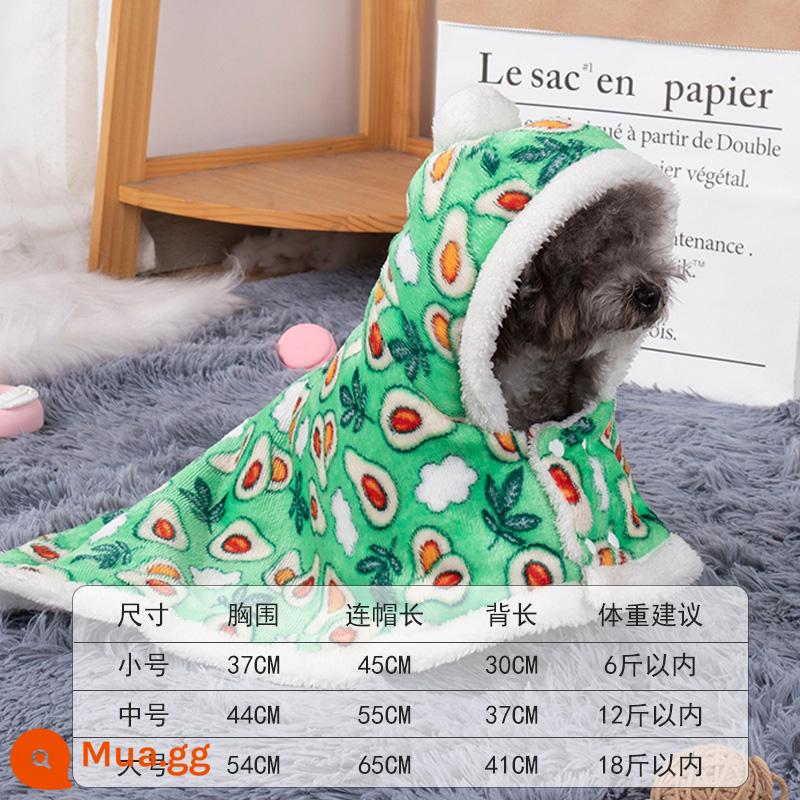 Pet Pet Bargabe Bumei chó nhỏ Puppy Teddy Dog Quần áo mùa thu và mùa đông mặc quần áo đồ pyjama quần áo nhỏ chăn bông nhỏ - áo choàng xanh