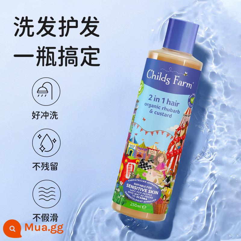 ChildsFarm Dầu gội 3 trong 1 Dầu gội toàn thân Children's Farm Swimming Dầu gội loại bỏ clo đặc biệt - [Hương kem đại hoàng hữu cơ] Dầu gội và dầu xả 2 trong 1