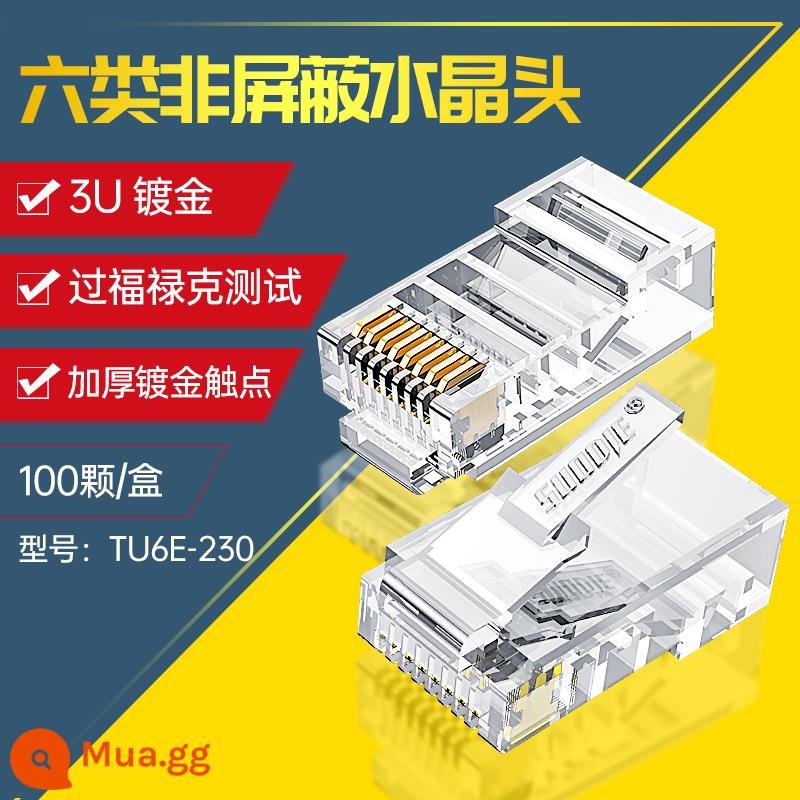 Đầu pha lê Suodie Loại 5e 566 8p8c Đường mạng Gigabit máy tính được bảo vệ mạng nối mạng rj45 điện thoại - Model 3U mạ vàng Gigabit loại 6 [100 cái/hộp]