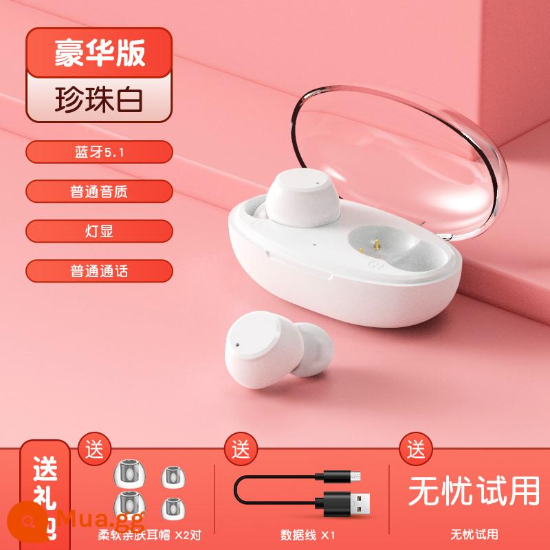 Tai nghe bluetooth mini không dây chất lượng cao đeo lâu không đau mẫu nữ 2022 mẫu mới phù hợp Apple Huawei Xiaomi - [Phiên bản cao cấp★Trắng ngọc trai]Bluetooth 5.1★Chất lượng âm thanh bình thường★Hiển thị ánh sáng bình thường