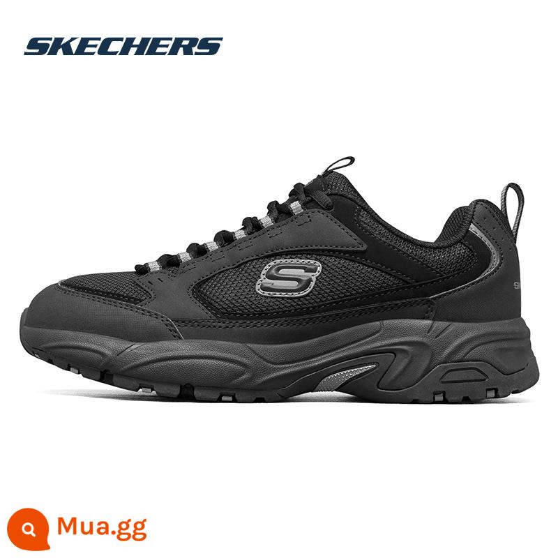 SKECHERS Nam Chính Thức Hàng Đầu Giày Thể Thao Gấu Trúc Màu Đen Và Trắng Cổ Điển Bố Giày Đế Dày Giày Chạy Bộ - [Bốn Mùa]/Đen thuần khiết