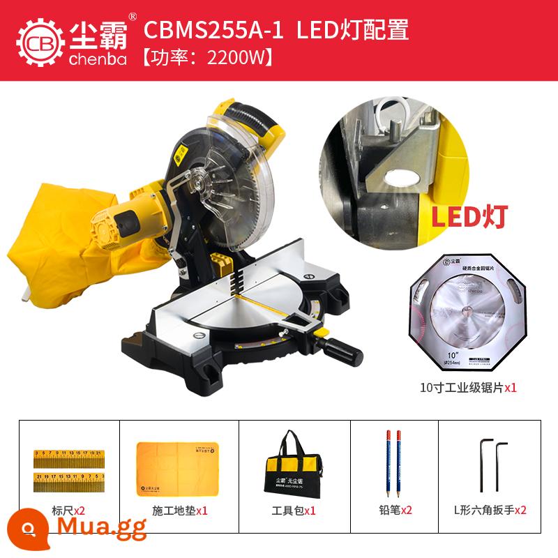 [Cửa hàng hàng đầu chính thức của Chenba Dust-free Saw] Máy cưa nhôm Máy cắt góc chân không 45 độ Đặc biệt dành cho chế biến gỗ - CBMS255A-1+Đèn LED (lưỡi cưa công nghiệp/thảm sàn/túi đựng dụng cụ/bút chì*2)