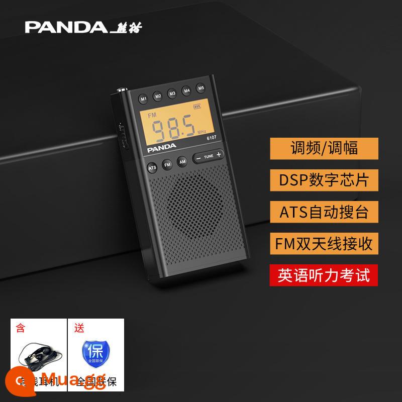 Đài phát thanh mini Panda 6107 cho người già đài FM bán dẫn cầm tay mới 4 cấp 6 - Cấu hình tiêu chuẩn đen 6107 [bao gồm tai nghe]