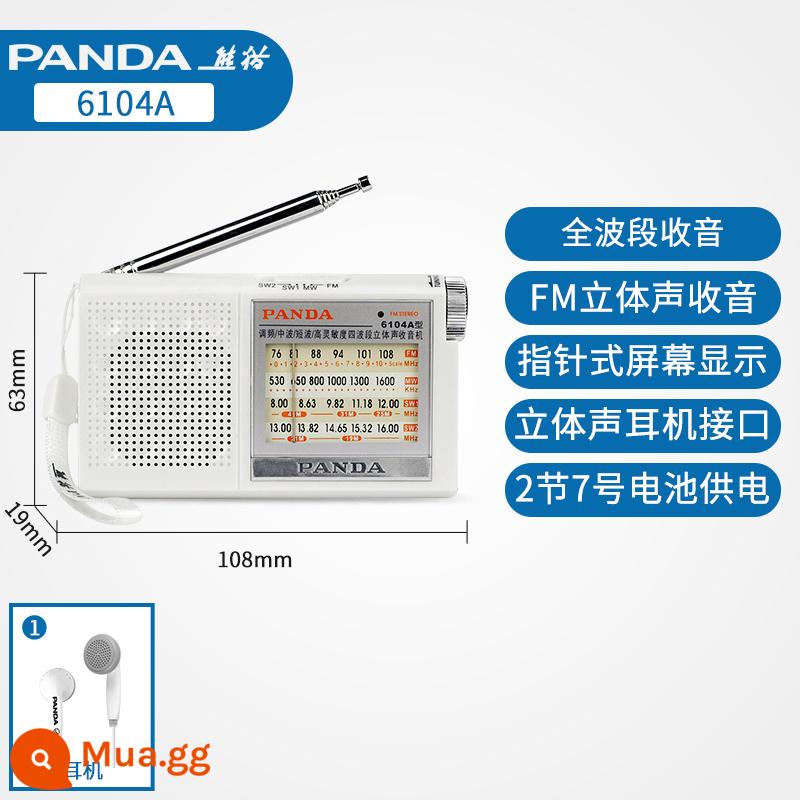 Đài phát thanh đặc biệt Panda 6169 dành cho người già bán dẫn di động toàn dải mới cho người già walkman - 6104A[bao gồm tai nghe]