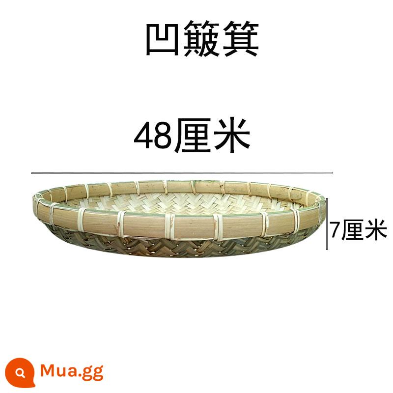 Tre dệt hàng trang trại tre rây không lỗ tròn lớn người quét dọn handmade tre mảng bám trang trí hộ gia đình giỏ phơi - Thùng rác lõm không xốp 48cm