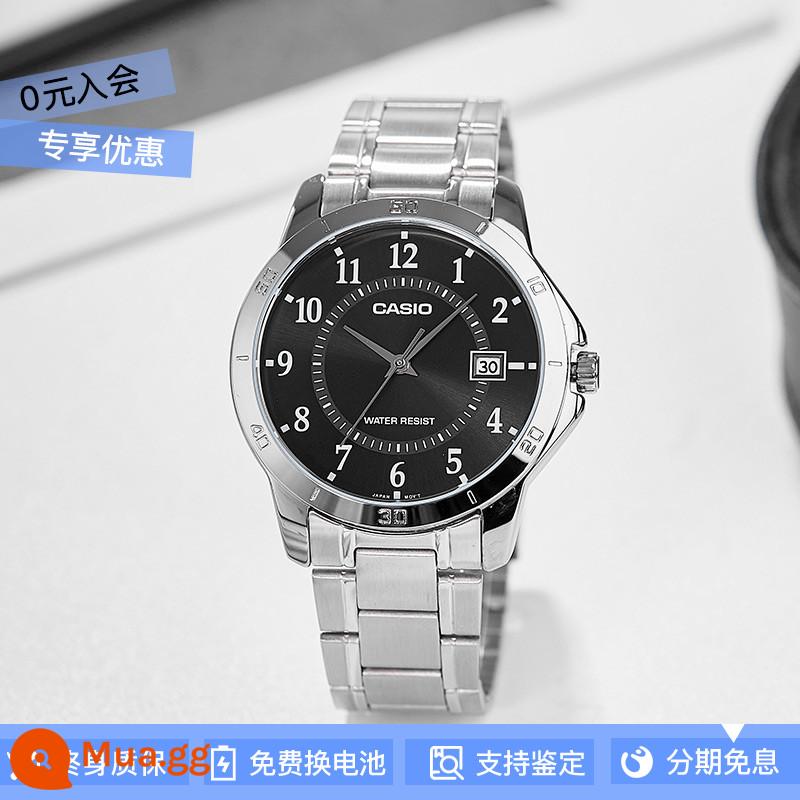 Đồng hồ CASIO chính hãng nam mặt số lớn con trỏ đơn giản dây thép không thấm nước MTP-1303 gửi thư trực tiếp từ nước ngoài - MTP-V004D-1B