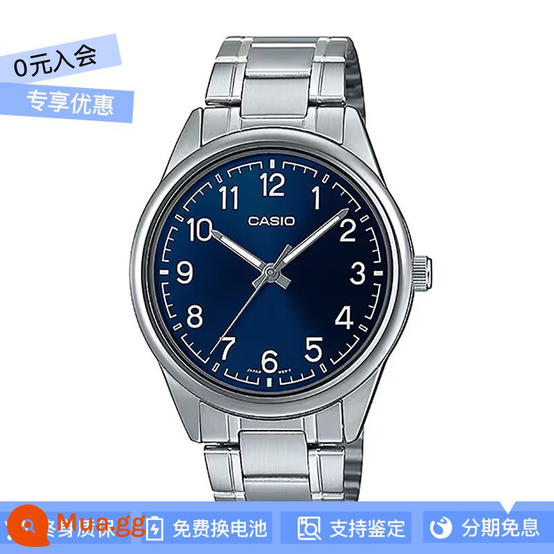 Đồng hồ CASIO chính hãng nam mặt số lớn con trỏ đơn giản dây thép không thấm nước MTP-1303 gửi thư trực tiếp từ nước ngoài - MTP-V005D-2B4