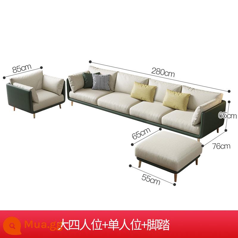 Lichao kết hợp sofa vải sang trọng ánh sáng Bắc Âu phòng khách căn hộ nhỏ đơn giản hiện đại sofa vải công nghệ có thể tháo rời và giặt được - Ghế đơn + ghế bốn người + bàn đạp