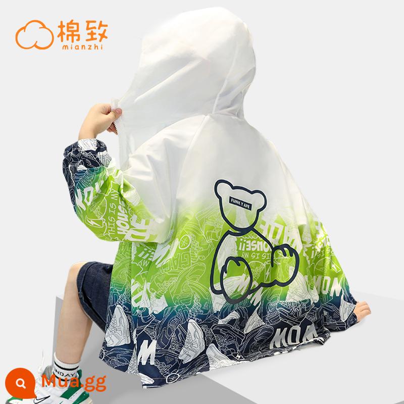 Semir Nhóm Cotton Chống Nắng Trẻ Em Quần Áo Bé Trai Mùa Hè Nhẹ Thoáng Khí Lụa Băng Chống Tia UV Áo Khoác Bé Trai - Quần áo chống nắng bé trai 2 màu xanh lá