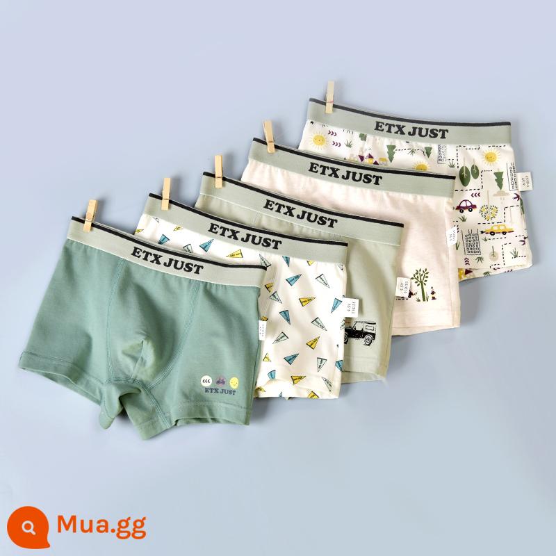 Quần lót boxer cotton nguyên chất cho trẻ em bé trai loại A quần short màu đỏ dành cho bé trai và thanh thiếu niên - GB059 tươi nhỏ #cotton nguyên chất #5 gói