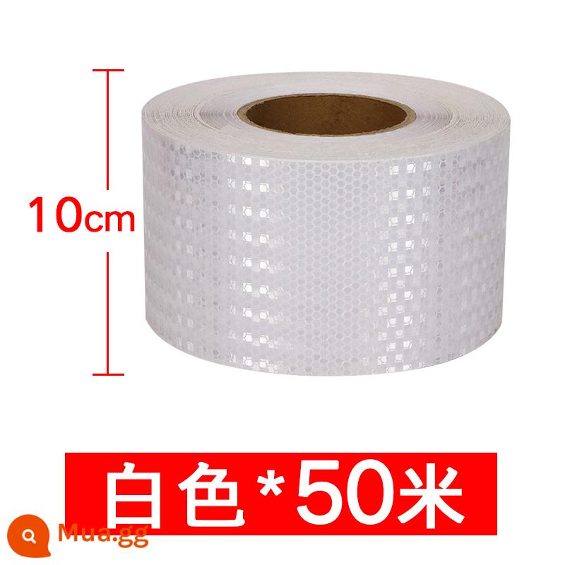 Rộng 10CM ban đêm miếng dán phản quang dải an toàn giao thông chống va chạm dấu hiệu cảnh báo dải phản quang nổi bật dán xe hơi ánh sáng ban đêm - Ngôi sao trắng sáng bóng rộng 10cm - 50 mét (cuộn đầy đủ)