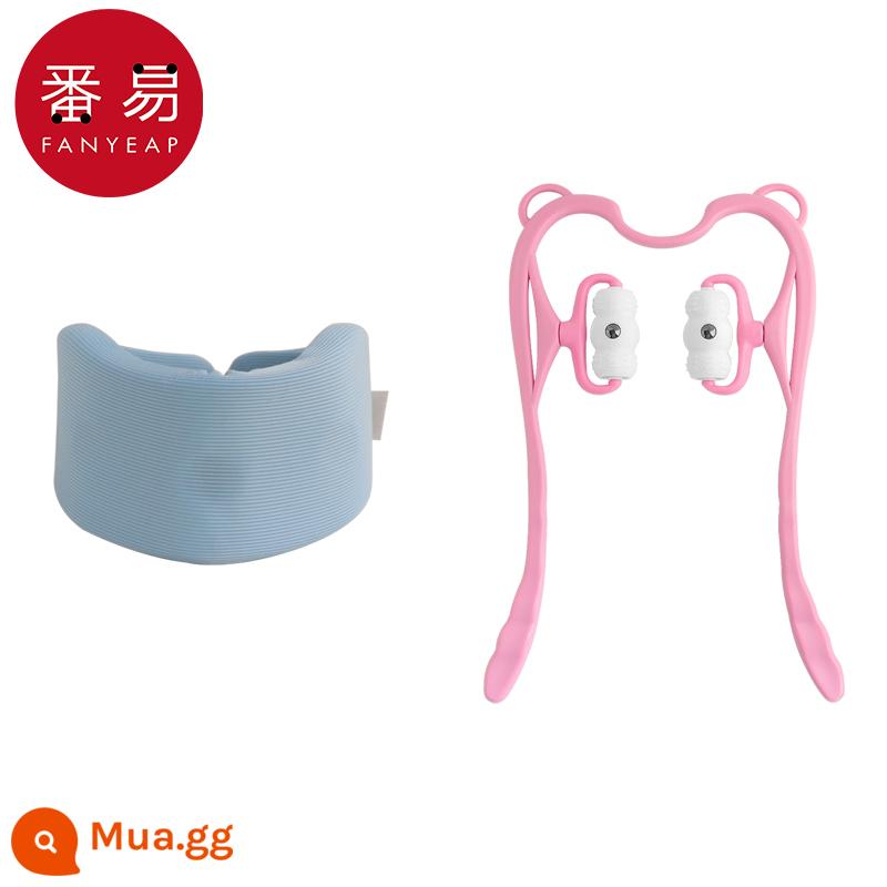 Nẹp cổ để chống cúi/bảo vệ cổ trong gia đình, hỗ trợ cố định nẹp cổ, đốt sống cổ, chỉnh độ nghiêng cổ về phía trước, khăn quàng cổ - Miếng bọt biển cơ bản + mát xa cổ tử cung