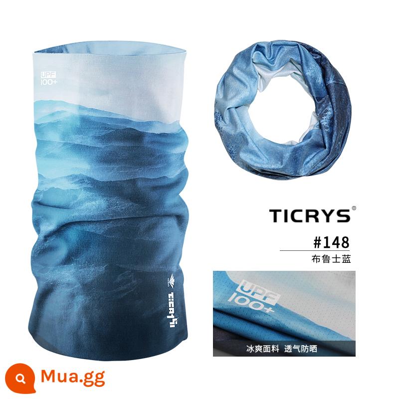 TICRYS ma thuật khăn trùm đầu nam lụa băng mặt nạ chống nắng che cổ mùa hè đi xe khô nhanh khăn mặt nữ câu cá khăn phần mỏng - [Làm lạnh bằng băng, nhanh khô và chống nắng] #148-Bruce Blue