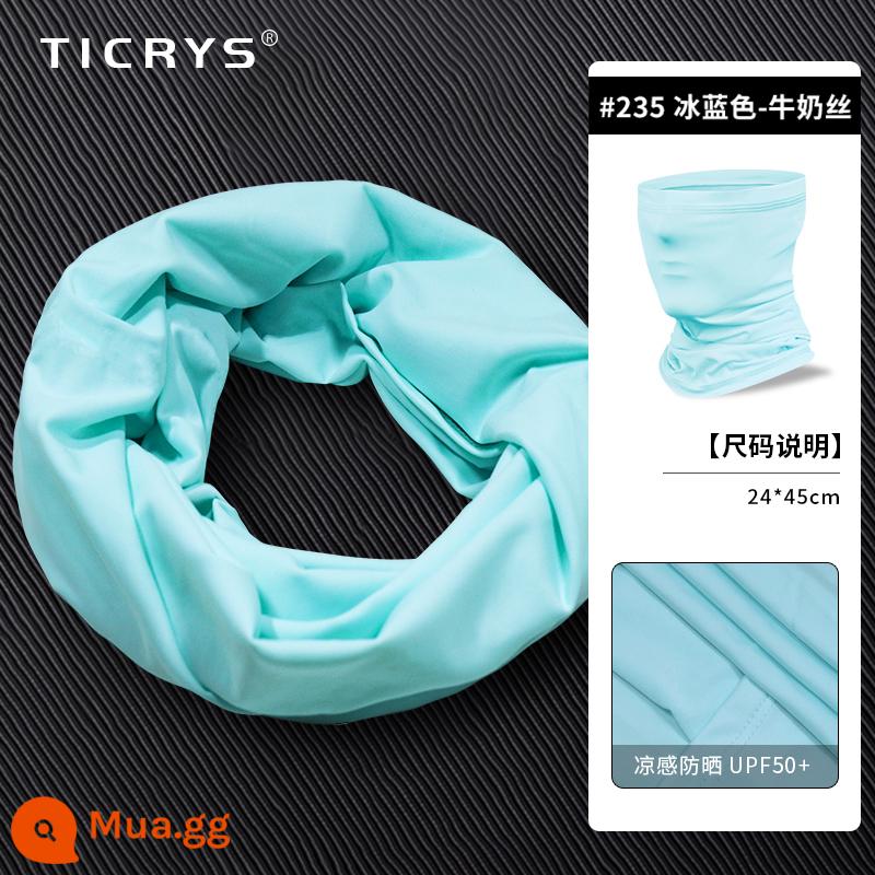 TICRYS Ngoài Trời Khăn Quàng Cổ Nam Mùa Hè Phần Mỏng Magic Turban Băng Lụa Nam Mặt Nạ Chống Nắng Khăn Choàng Đi Xe Đạp Cho Nữ - #235-Xanh băng [lụa sữa, thấm mồ hôi và nhanh khô]