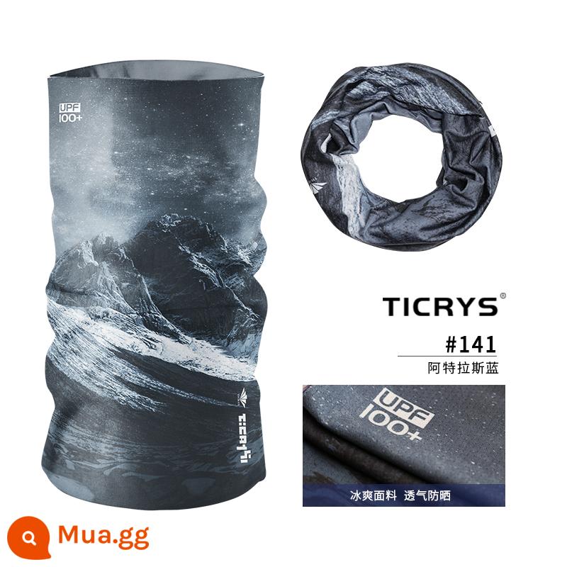 TICRYS ma thuật khăn trùm đầu nam lụa băng mặt nạ chống nắng che cổ mùa hè đi xe khô nhanh khăn mặt nữ câu cá khăn phần mỏng - [Làm lạnh bằng băng, nhanh khô và chống nắng] #141-Atlas Blue