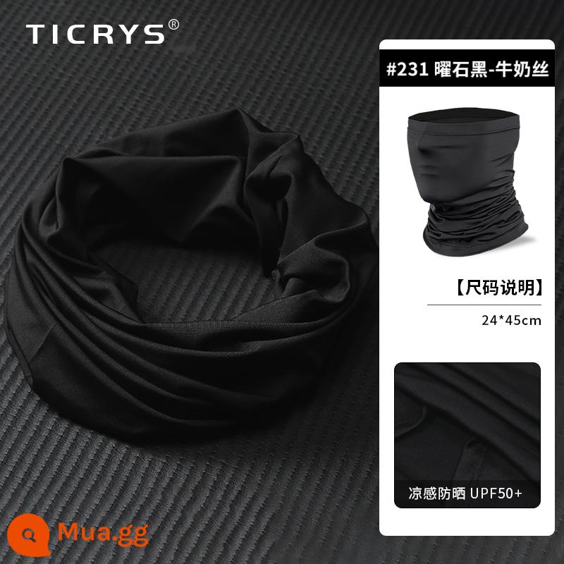 TICRYS Ngoài Trời Khăn Quàng Cổ Nam Mùa Hè Phần Mỏng Magic Turban Băng Lụa Nam Mặt Nạ Chống Nắng Khăn Choàng Đi Xe Đạp Cho Nữ - #231-Obsidian Black [Lụa sữa, thấm mồ hôi và nhanh khô]