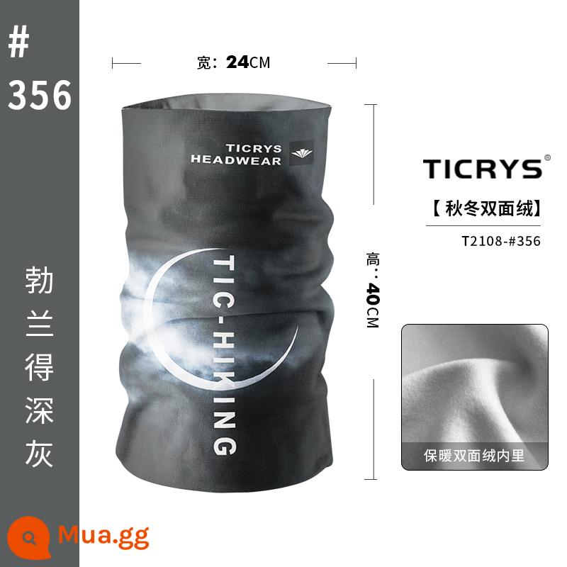 TICRYS bộ cổ nữ mùa thu đông ấm cổ yếm chống gió cưỡi trượt tuyết mặt nạ bảo vệ mặt ma thuật khăn trùm đầu nam khăn mặt - 40cm [Phong Cách Da Lộn Thu Đông] #356 Xám Đậm Hiệu