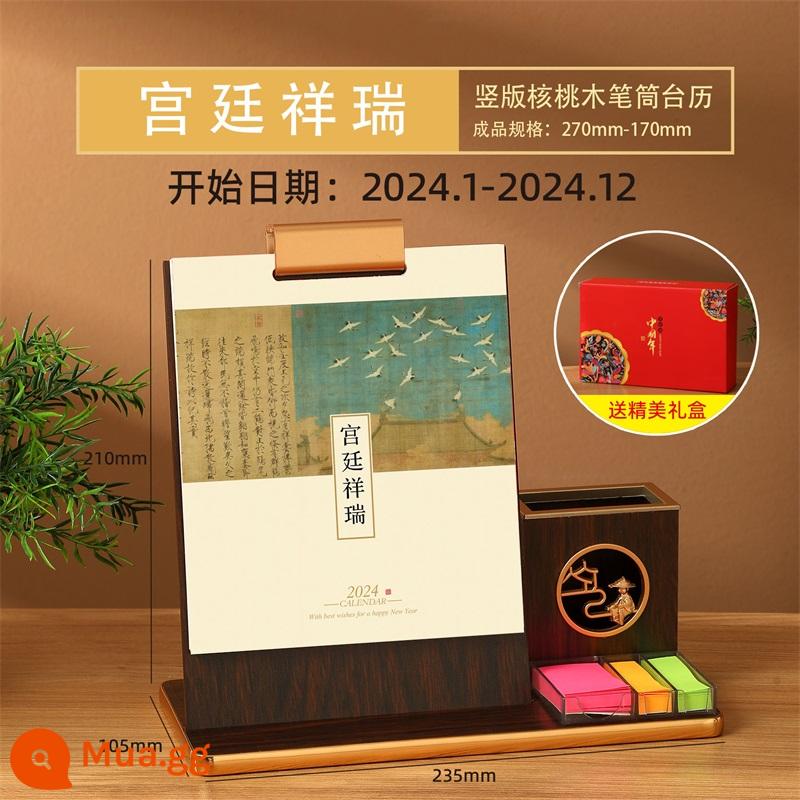 Lịch để bàn bằng gỗ tùy chỉnh 2024 Năm con Rồng Sáng tạo Máy tính để bàn Notepad Văn phòng Đơn giản Nhỏ Tươi Kế hoạch 2023 Phong cách này Lịch Trang trí Công ty Tùy chỉnh LOGO Quảng cáo Không gian Hộp đựng Bút Lịch Tùy chỉnh - Gỗ óc chó BAI-cung điện dọc ngày tốt tháng 1 năm 2024-tháng 12 năm 2024