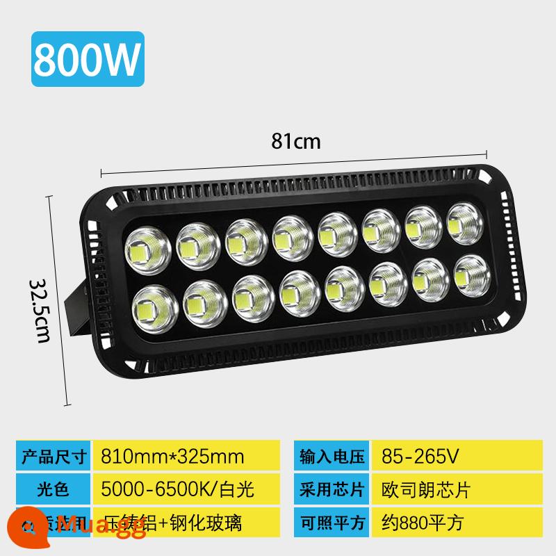 Đèn Pha LED Ngoài Trời Chống Nước Đèn Pha Tìm Kiếm Sân Bóng Rổ 300W 400W Đèn Pha Công Trường Chiếu Sáng Vuông Chiếu Ánh Sáng - 800W-ánh sáng trắng-nguồn sáng OSRAM chính hãng-độ sáng tăng 50%-phạm vi chiếu xạ rộng-bảo hành 5 năm