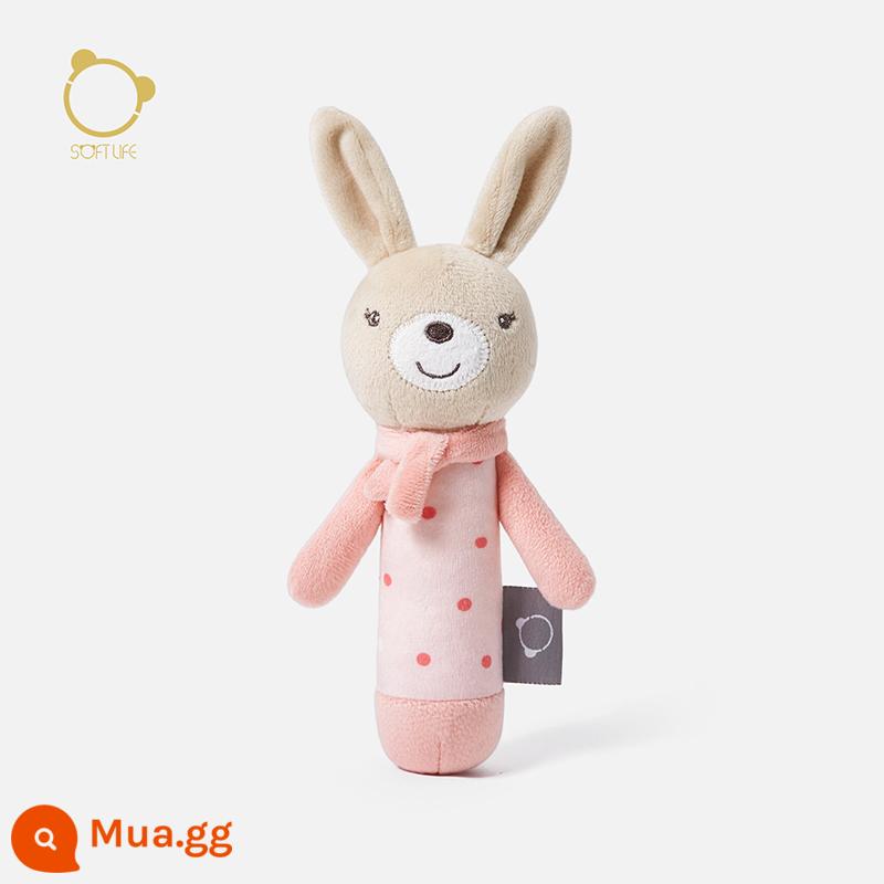 Softlife Baby Ringn Baby có thể cắn và nắm bắt đồ chơi câu đố làm dịu cuộc sống mới 0-3-6 tháng - Thỏ chấm và chấm