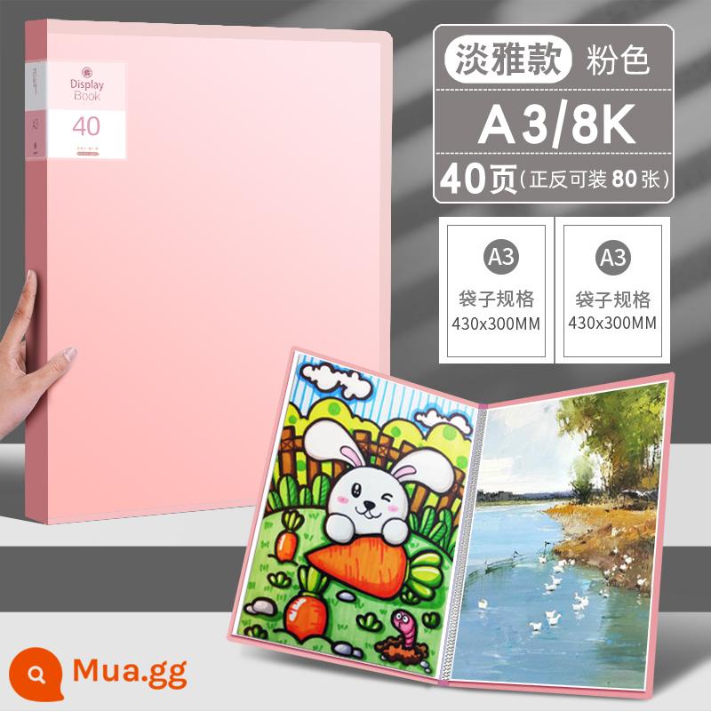 album ảnh a3 thông tin sách thư mục ảnh thư mục lưu trữ áp phích siêu lớn thư mục bộ sưu tập sách Tranh 8K Tranh 4K a4 thư mục yêu thích 8 mở giấy chứng nhận bảo quản tranh nghệ thuật cho trẻ em a2 hoàn thiện thư mục trưng bày - [A3/40 trang] Màu hồng