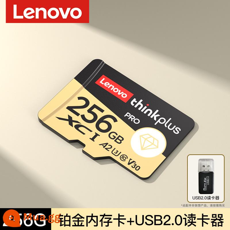 Lenovo 128g thẻ nhớ điện thoại di động lái xe ghi âm thẻ micro sd tốc độ cao thẻ tf chuyển đổi thẻ nhớ - Model bạch kim [256G]+đầu đọc thẻ USB2.0