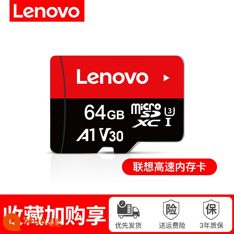 Thẻ nhớ Lenovo 64g ghi hình lái xe thẻ nhớ TF tốc độ cao 32g ống kính chụp ảnh giám sát điện thoại di động thẻ sd đa năng - Model bền bỉ [64G] V30 với tuổi thọ dài hơn