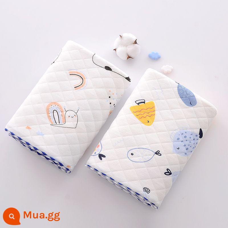 Bé nguyên chất cotton đầu tiên sinh phòng bọc, bé sơ sinh quấn vải bọc, mùa xuân thu đông làm dày tiếp liệu - [Gói 2 chiếc, tiết kiệm 8 tệ] Ốc nhỏ + cá nhiều màu sắc