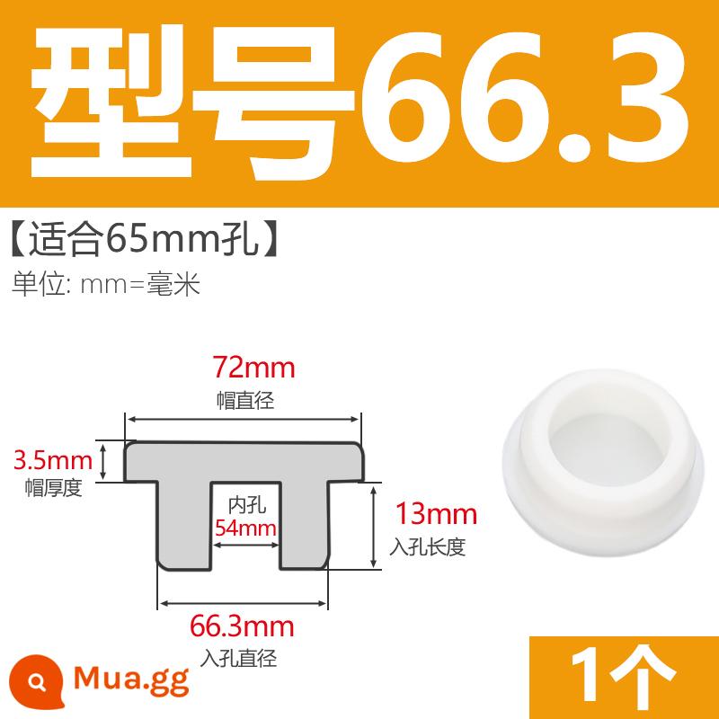 T-hình silicone cắm không thấm nước niêm phong chặn cắm cao su lỗ cắm cao su mềm cắm lỗ tròn cắm nhựa cắm ống cắm cắm bìa - Model 66.3 (thích hợp cho lỗ 65mm) trắng/1 chiếc