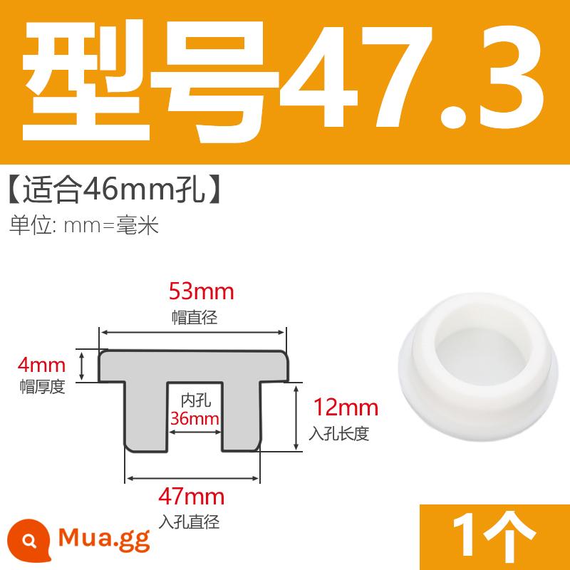 T-hình silicone cắm không thấm nước niêm phong chặn cắm cao su lỗ cắm cao su mềm cắm lỗ tròn cắm nhựa cắm ống cắm cắm bìa - Model 47.3 (phù hợp với lỗ 46mm) trắng/1 chiếc