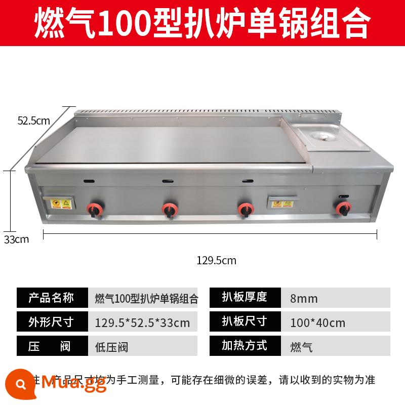 Vỉ nướng điện Teppanyaki Bếp chiên thương mại Teppanyaki Bếp chiên Tất cả thiết bị Máy lấy hành lá Đốt gas - Model 100 nồi nướng gas đơn