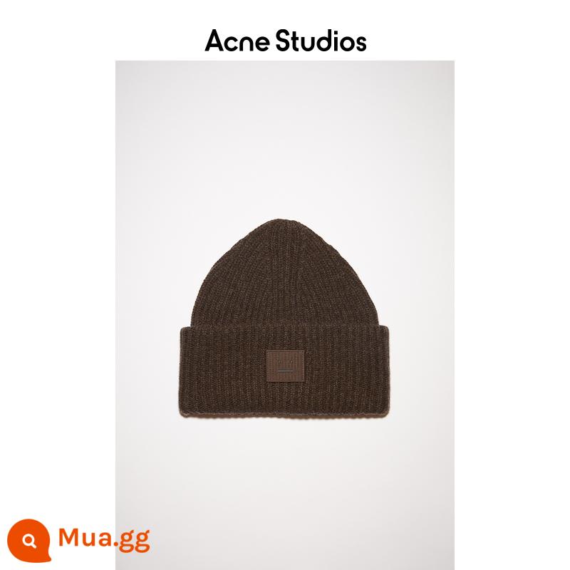 Acne Studios Unisex Biểu cảm khuôn mặt Mặt cười Mũ len Mũ len Mũ len Mũ lạnh Mũ lạnh - nâu