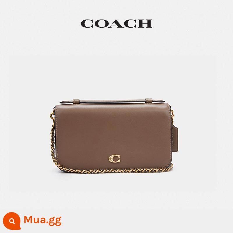 Túi đeo chéo COACH/COACH nữ BEA túi dây xích đi làm màu trơn đơn giản - B4/Xám đá đậm (da bò)