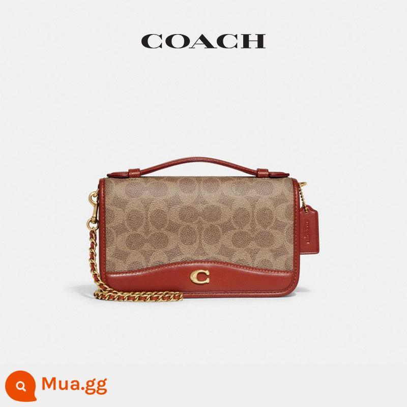 Túi đeo chéo COACH/COACH nữ BEA túi dây xích đi làm màu trơn đơn giản - B4/nâu đỏ gỉ (da nhân tạo)