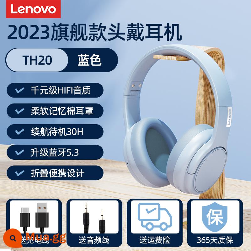 Tai nghe Bluetooth Lenovo tai nghe máy tính xách tay không dây chuyên dụng tai nghe giảm tiếng ồn thể thao chế độ chờ siêu lâu - Mẫu hàng đầu Blue ★2023 [chất lượng âm thanh HiFi nghìn nhân dân tệ + Bluetooth 5.3 + thời lượng pin 30H]