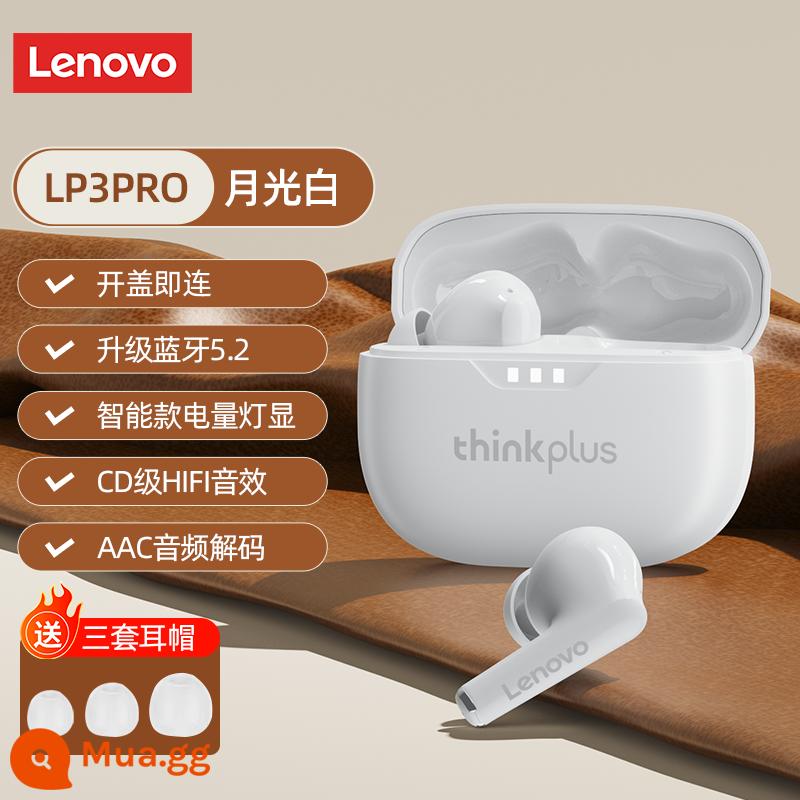 Tai nghe Bluetooth Lenovo true wireless dành cho nam và nữ giảm tiếng ồn mới 2023 chờ siêu lâu cho Apple Huawei Xiaomi - White★ [Màn hình đèn pin thông minh & hiệu ứng âm thanh HIFI cấp CD + Bluetooth 5.2 nâng cấp]