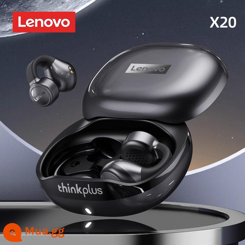 Lenovo xương dẫn Tai nghe Bluetooth thể thao không dây chạy bộ không móc tai móc tai chờ siêu dài giảm tiếng ồn nam - Đen ★ Mẫu mới 2023 [ổn định và thoải mái ✓ Cuộc gọi HD ✓ Hiệu ứng âm thanh HiFi]