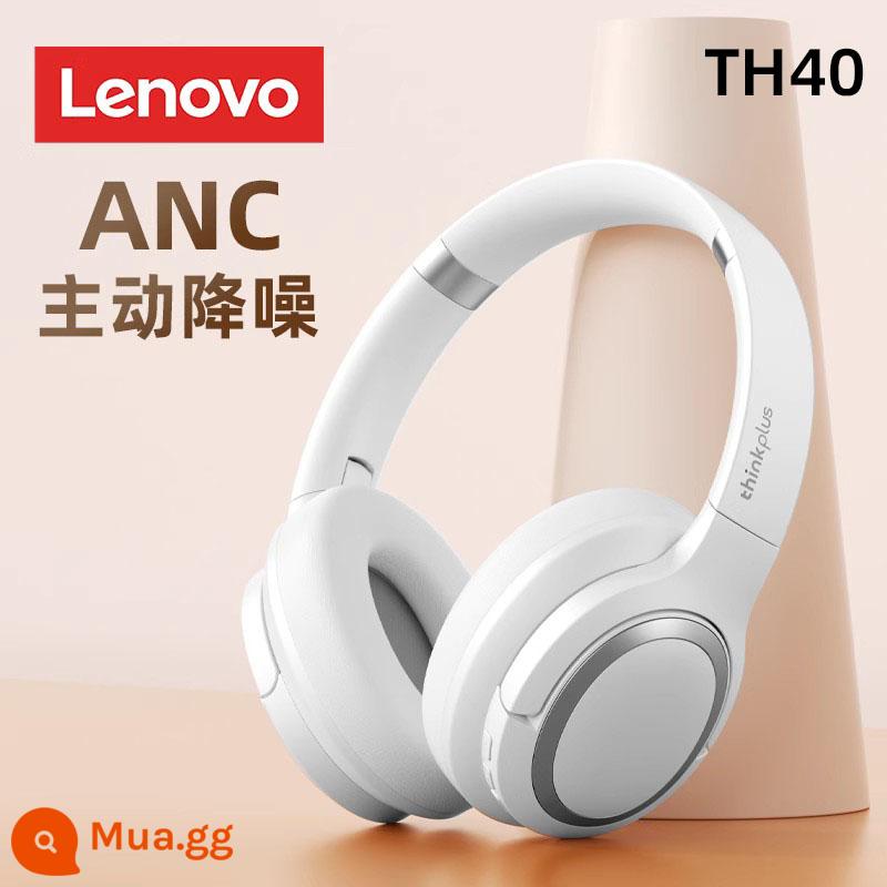 Tai nghe Bluetooth Lenovo tai nghe máy tính xách tay không dây chuyên dụng tai nghe giảm tiếng ồn thể thao chế độ chờ siêu lâu - Trắng ★Giảm tiếng ồn chủ động ANC [Giảm tiếng ồn sâu -25dB + chất lượng âm thanh như rạp chiếu phim + Gấp 3D để thoải mái hơn]