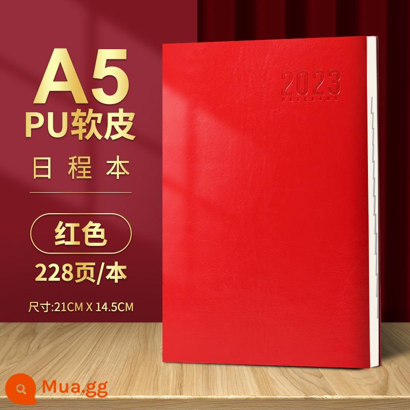 2023 sổ lịch trình thẻ nhật ký quản lý thời gian 365 ngày hàng ngày lên kế hoạch bảng này một ngày một trang lịch sổ tay phụ sổ tay tài khoản sổ tay hiệu quả sổ tay nhật ký công việc tùy chỉnh notepad - Mẫu 2023 (lịch trình) bìa mềm màu đỏ 228 trang