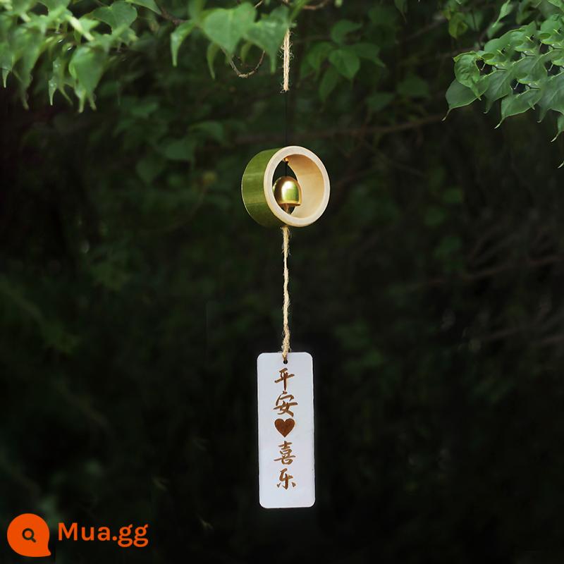 Tre chuông gió mặt dây chuyền ngoài trời ống tre chuông gió mặt dây chuyền mẫu giáo handmade môi trường sáng tạo cảnh bố trí trang trí tre - Kích thước nhỏ nằm ngang/đường kính vòng tròn 6-7 cm, tổng chiều dài khoảng 52 cm, có thể khắc thẻ