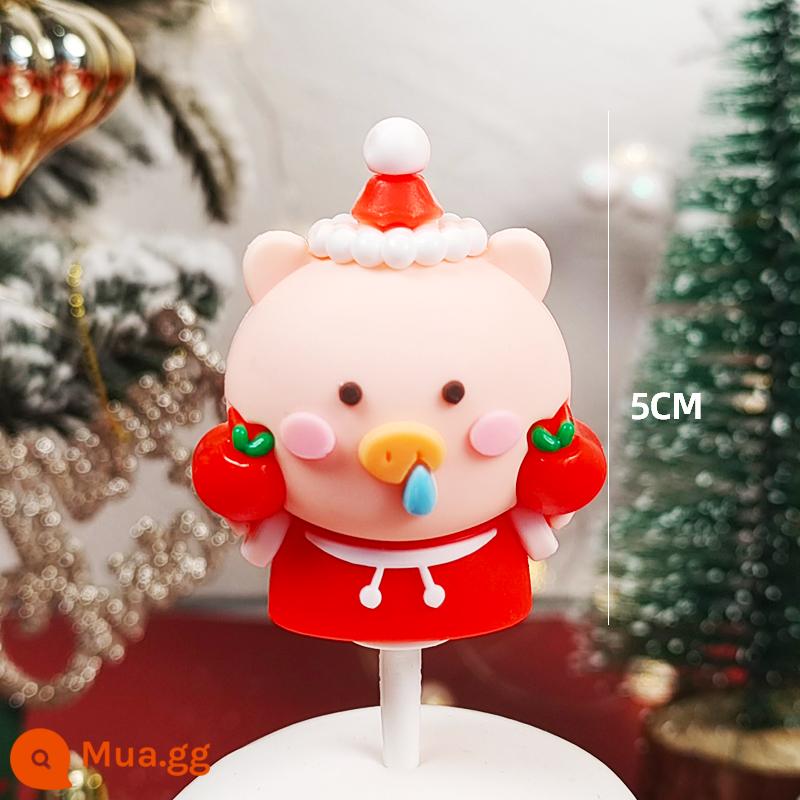 Trang trí bánh Giáng sinh bằng keo mềm Thiệp cắm cây thông Noel ông già Noel trang trí tiệc sinh nhật$ - Gói keo mềm năm mới-3D Piggy-5